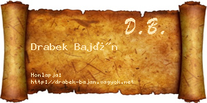 Drabek Baján névjegykártya